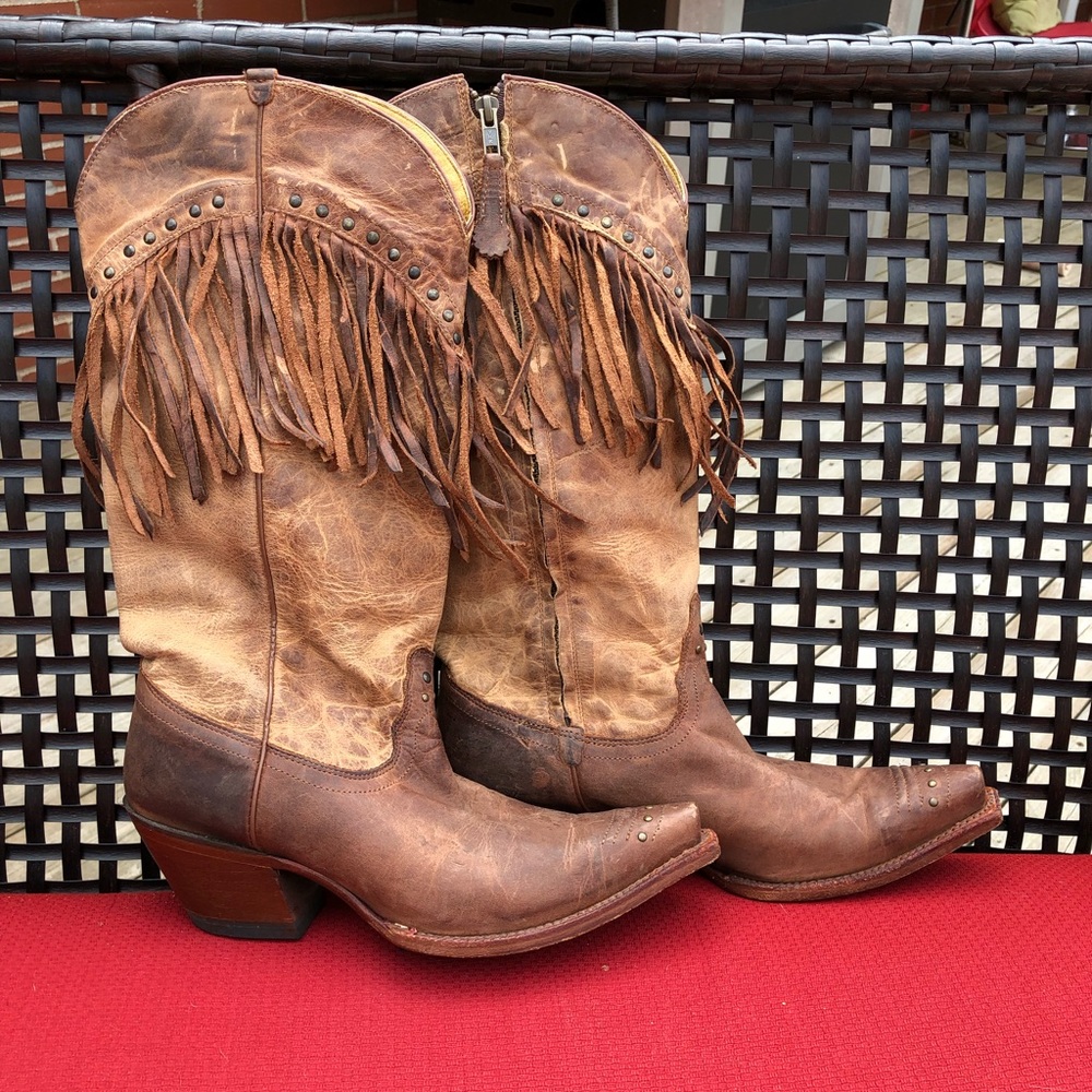 Leather cowboy boots